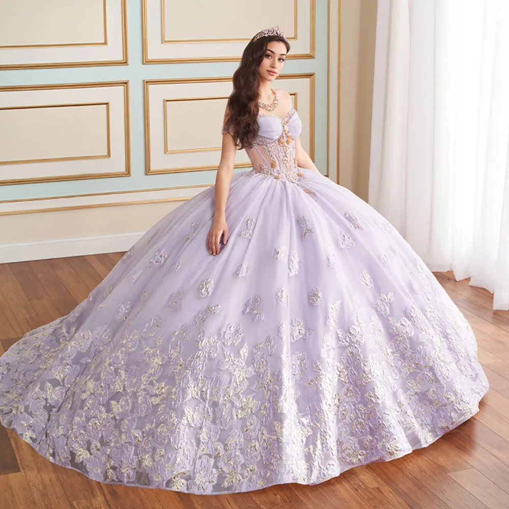 VESTIDO PR30154 Lilac Gold
