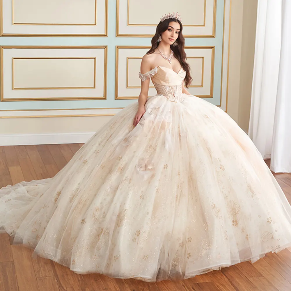 VESTIDO PR30159 Ivory Gold