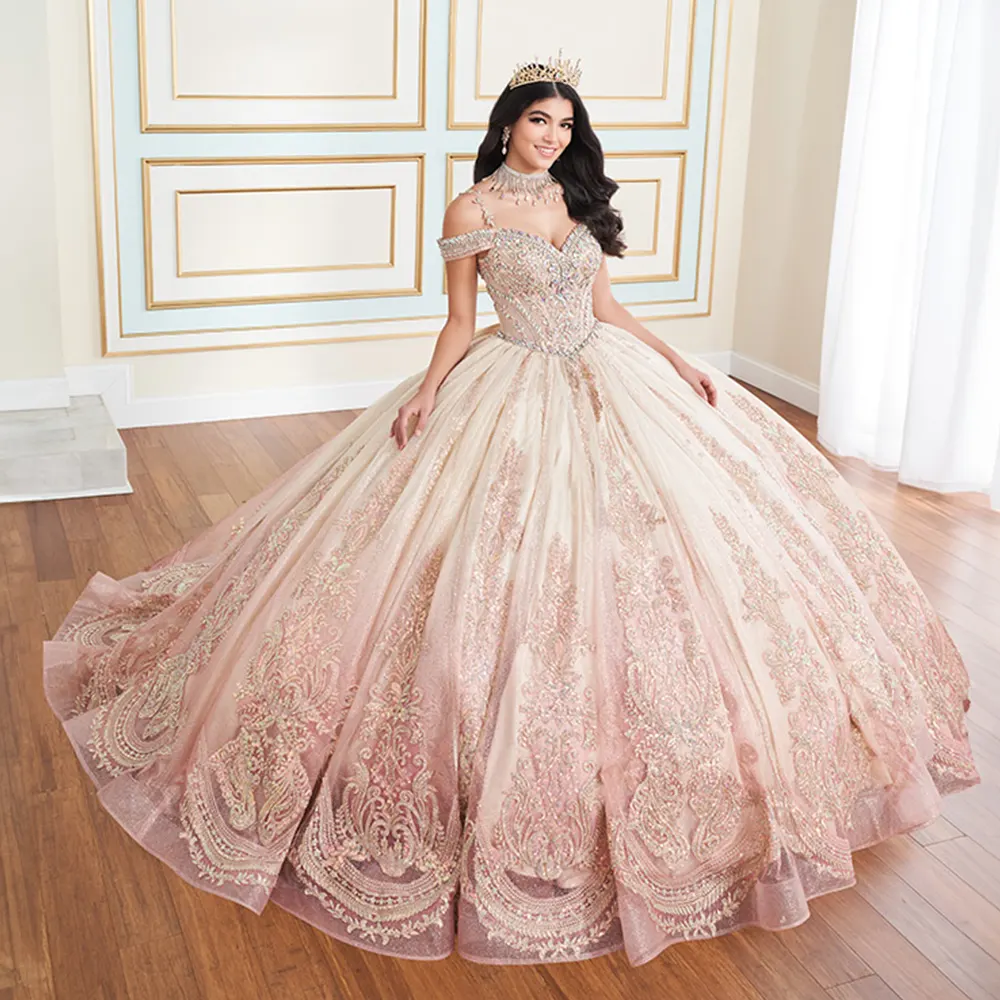 VESTIDO PR30173 Champagne Gold