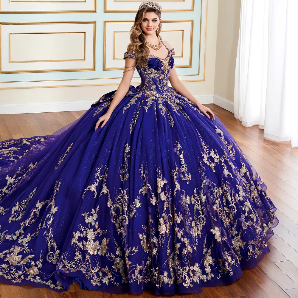 VESTIDO PR30176 Royal Amethyst Gold