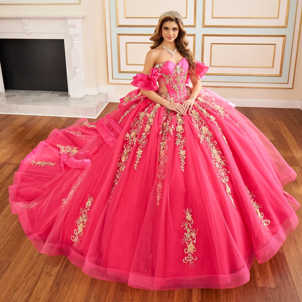 VESTIDO PR30197 HotPinkGold