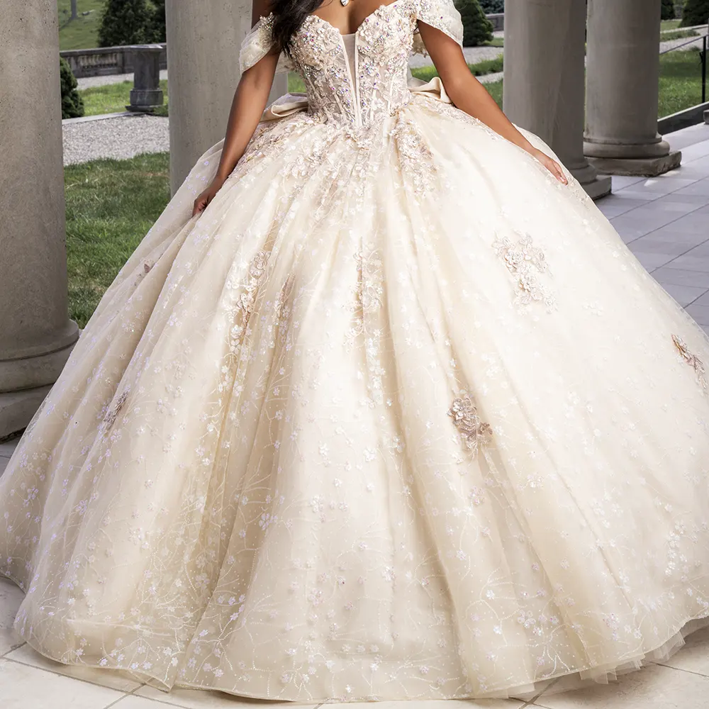 Vestido Q1029 Champagne