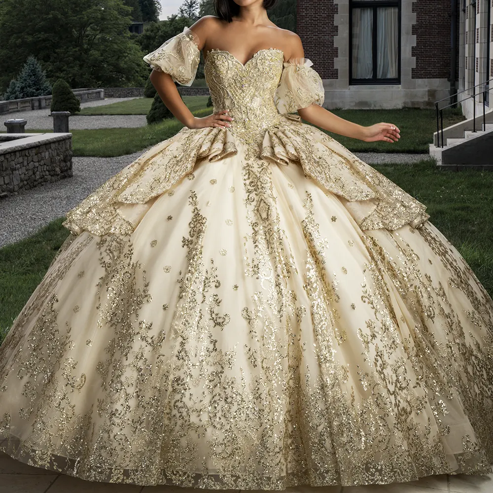 Vestido Q1031 Champagne Gold