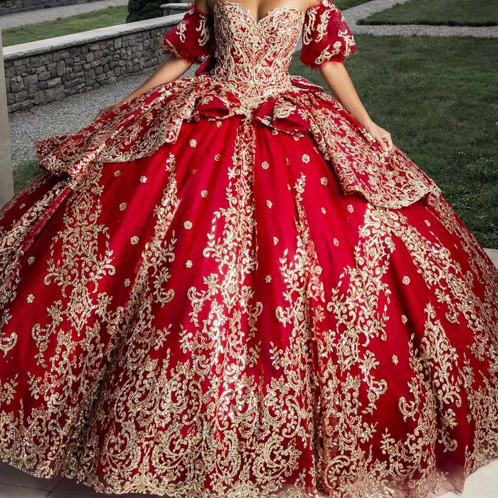 Vestido Q1031 Sangria Gold