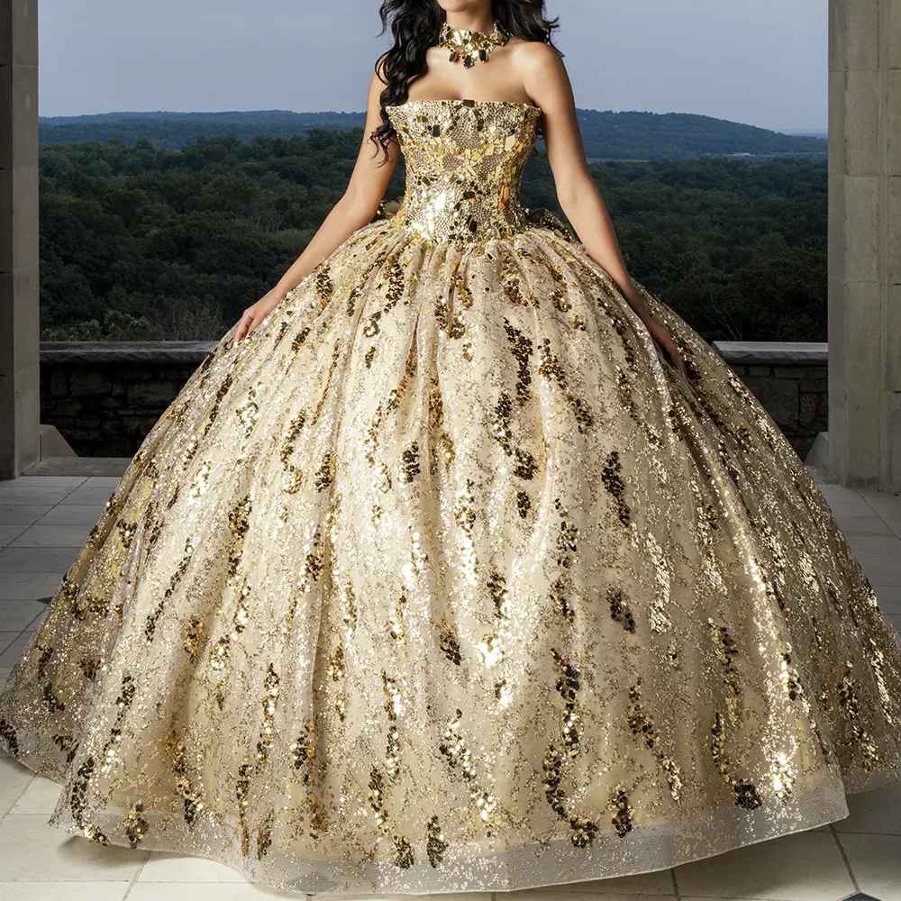Vestido Q1032 Gold