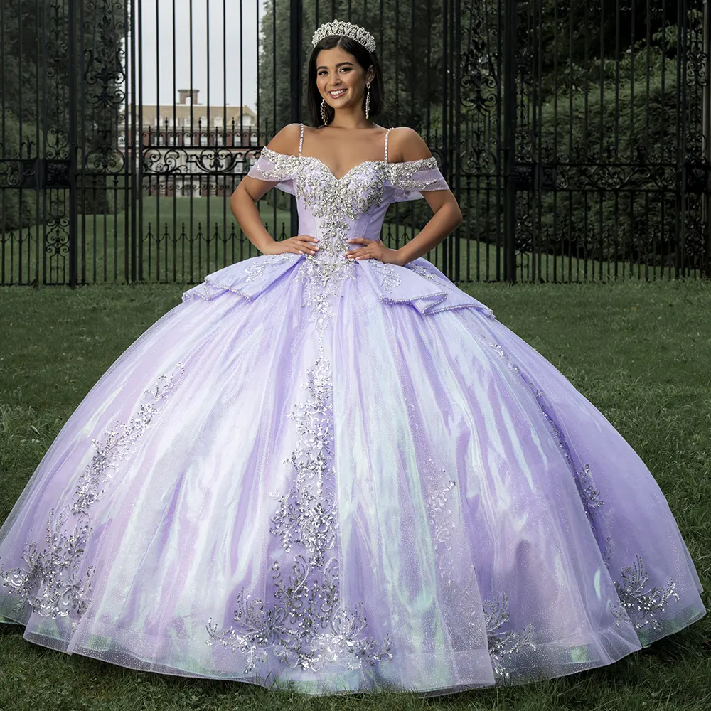 Vestido Q1039 Iridescent Lilac