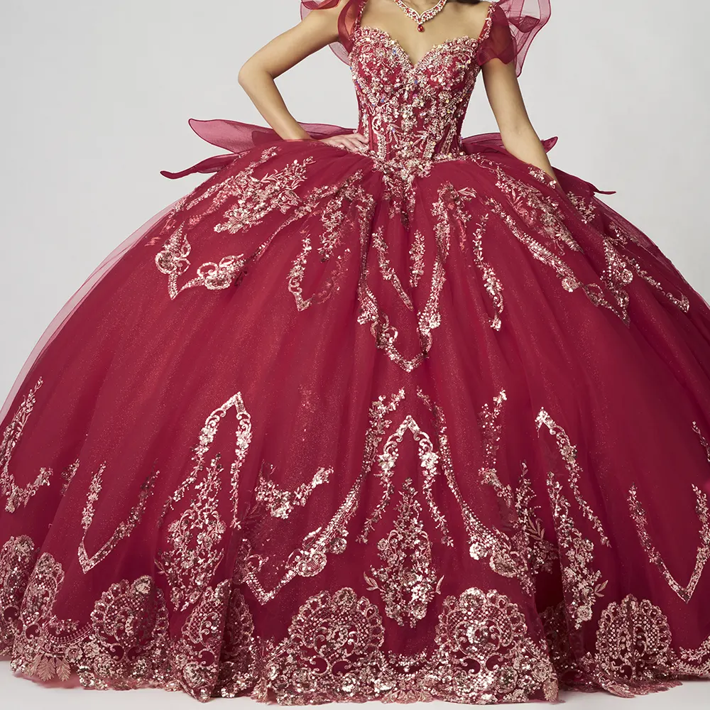 Vestido Q1053 Sangria Gold