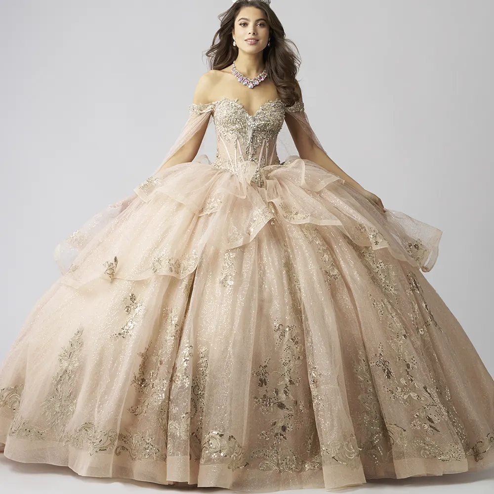 Vestido Q1055 Champagne