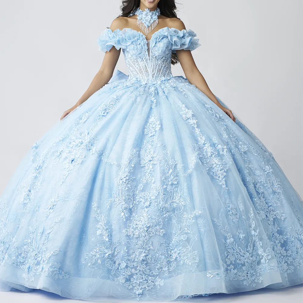 Vestido Q1065 Light Blue